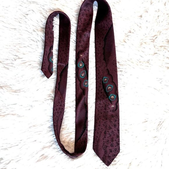 Vintage Rockabilly Skinny Tie Christopher Bernard MCM Midcentury Modern Cool Cat - Picture 4 of 5